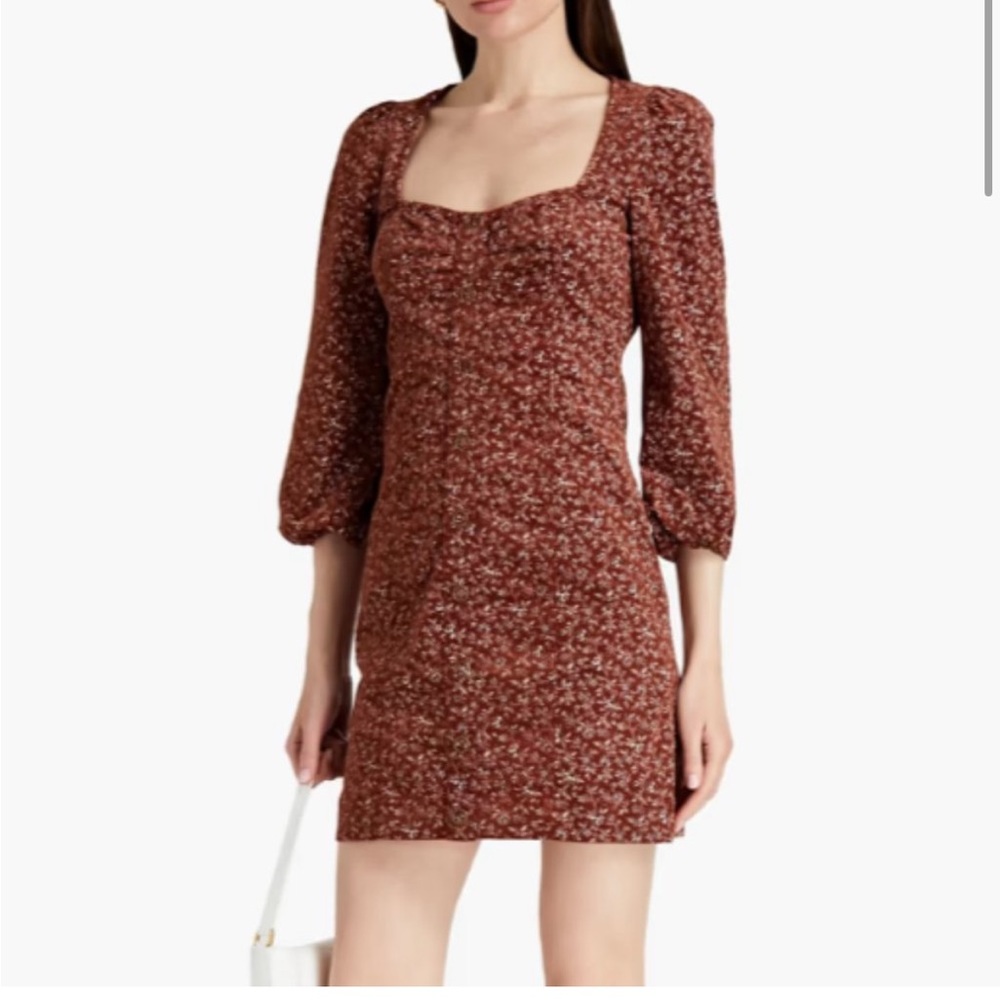 NEW Veronica Beard Ranja Corduroy Mini Dress in Brown Size S